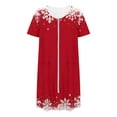thumbnail image 5 of Wowcloth Woman's Christmas Nightgown, Relaxed Fit with Short Sleeves, Cozy Loungewear for Holiday Comfort and Home Relaxation, 5 of 8