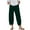 Green, variant on WIZUTIZ Wide Leg Linen Pants for Women Capris Breathable Leisure Relaxed Fit Wide Leg Cropped pants Elastic Stretch Mid Rise Summer Pants Solid Cut Off with Pockets Cropped pants Swim Party Green