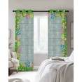 thumbnail image 4 of Green Easter Blackout Curtains for Bedroom Living Room Darkening Curtains 54 Inch Long Spring Floral Eggs Elegant Pastoral Wooden Short Curtain for Small Window Treatment Grommet Drapes 52"x54"x2, 4 of 9