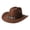 coffee, variant on Vintage Western Cowboy Hat with Turquoise Silver Leather Band, Wide Brim Fedora for Women Men