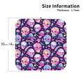 thumbnail image 3 of Pofeuu Skull mushroom colorful cute Print Leather Coasters Set of 6, Round Cups Mugs Mat Pad for Home Kitchen Heat Resistant Drink Coasters,Square, 3 of 7