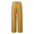 thumbnail image 5 of Qcmgmg Corduroy Pants Womens Plus Elastic Pull on Fashion Wide Leg Pants Slacks High Waisted Stretch Women's Lounge Pants Casual Fall Pajama Petite Womens Trouser Pants with Pockets Yellow 3XL, 5 of 6