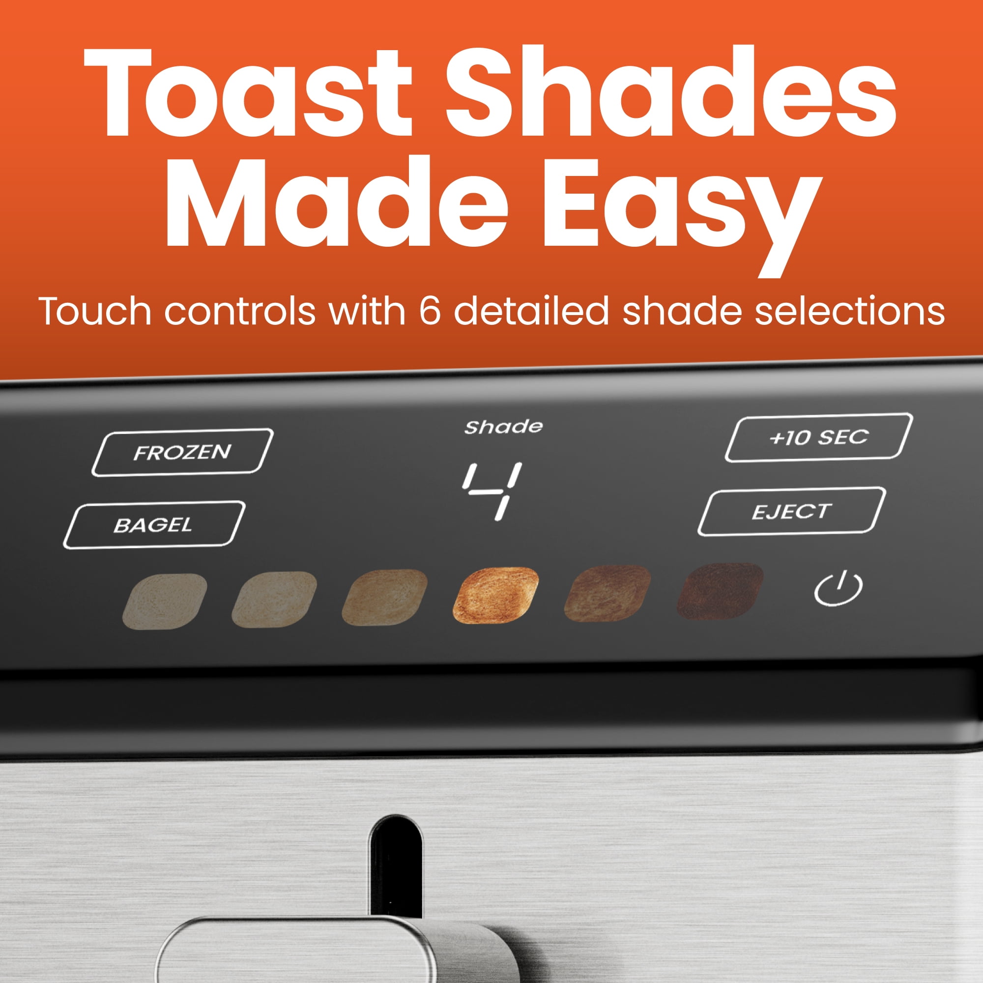 Chefman Smart Touch 2 Slice Digital Toaster with 6 Touchscreen Shade Settings – Stainless Steel