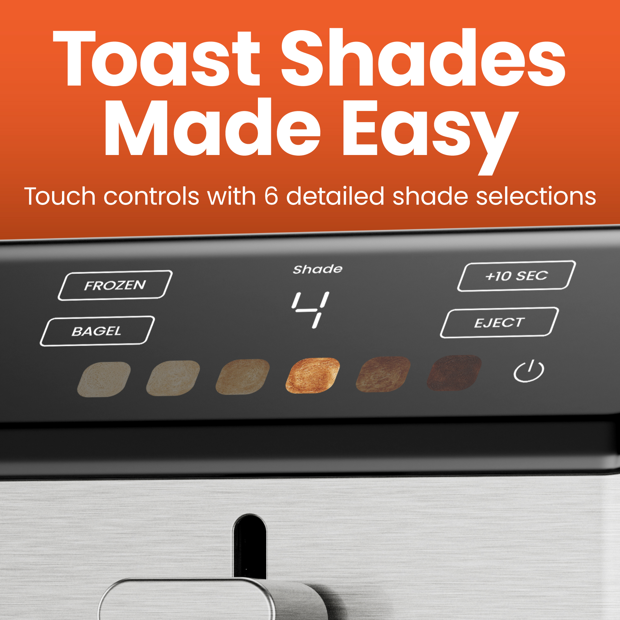 Chefman Smart Touch 2-Slice Digital Toaster, Stainless Steel photo 4