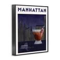 thumbnail image 4 of Retro Manhattan Cocktail Cityscape Black Framed Giclee Art, design by Brett Blumenthal, 4 of 9