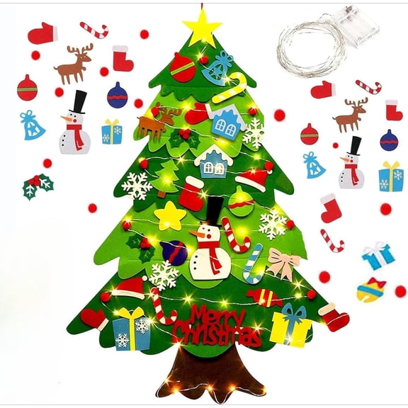 Montessori Felt Christmas Tree, DIY Felt Christmas Tree with Animals