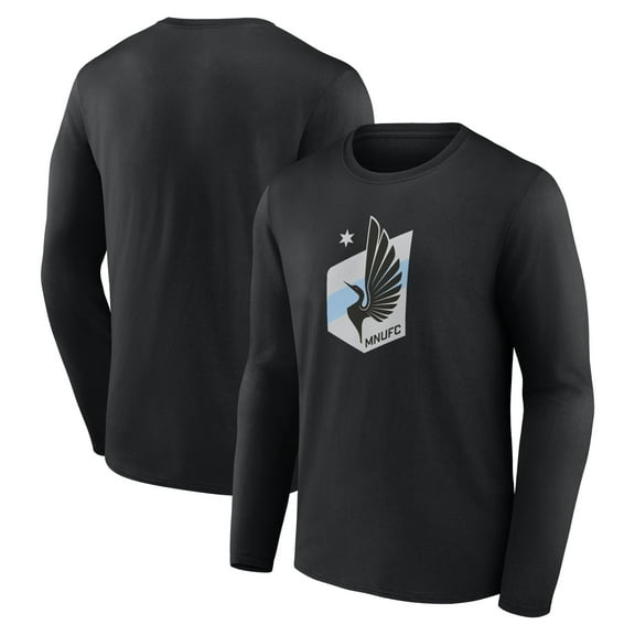 Men's Black Minnesota United FC Official Logo Long Sleeve T-Shirt