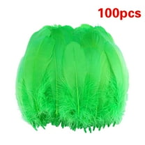100pcs Goose Cochettes Feather Natural Bulk 5-7 inch for Wedding Party Christmas Halloween Decorations DIY Crafts Wedding Dress and Party Decor, DIY Fabricating Handicraft Article(Green,7x6")