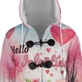 thumbnail image 4 of Hello Valentine’s Day American Shorthair Flower Crown Romantic Pink Floral All Over Print 3D Hooded Duffle Toggle Coat Cat Lover Kitten Owner Gifts - 00031, 4 of 6