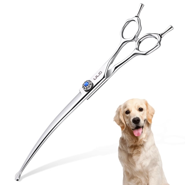 Tijeras de aseo para perros ULG, curvas y delgadas, de acero inoxidable 440C