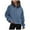 Blue, variant on Women's Fashion Casual Half Zip Stand Collar Sweatshirt Soft Solid Color Pullover Top for Everyday Wear