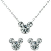 Ss Crystal Mickey Pendant/earring Set