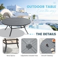 thumbnail image 6 of DIFY 11PCS Outdoor Dining Set, 63" Round Dining Table and 10 Stackable Metal Chairs, Grey, 6 of 7