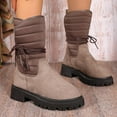 thumbnail image 4 of WJHWSX Boots for Women,Winter Boots for Women,Waterproof,Comfortable,Warm,Drawstring,Flock,Gray,(US:6.5), 4 of 9