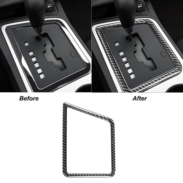 Real Bright Soft Car Interior Carbon Fiber Sticker DecorationCarbon Fiber Gear Shifter Frame Cover For Dodge Challenger 2008-2014Auto Car Protection Interior Accessories