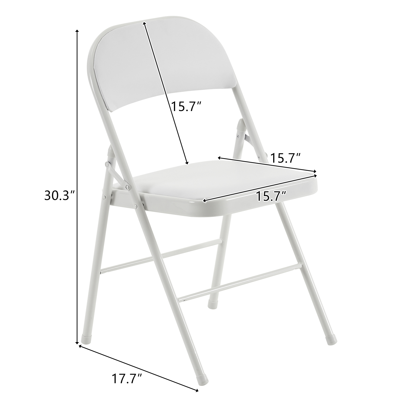 UBesGoo Set of 12 Padded Folding Chair Portable Dining Chairs Heavy Duty Party Chairs with Metal Frame White - image 3 of 10