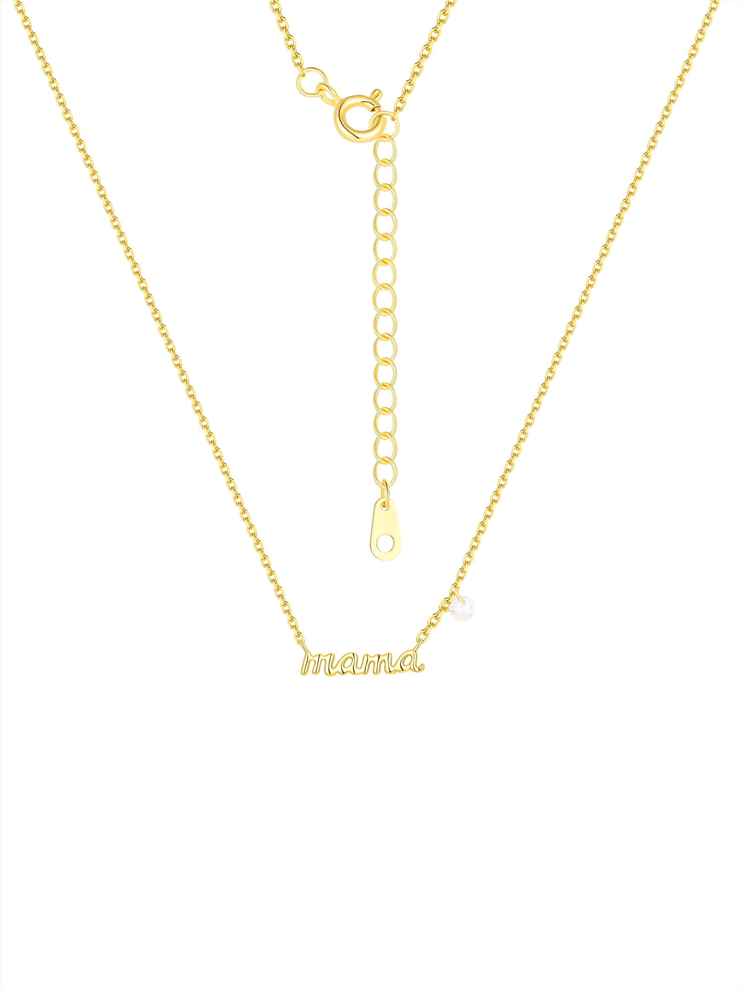 Believe by Brilliance Cubic Zirconia Mama Necklace Set in 14KT Gold Flash Plated