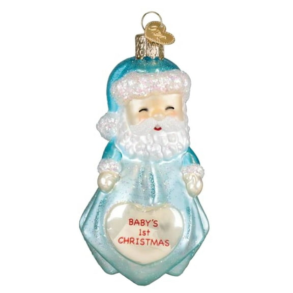 Old World Christmas Blown Glass Ornament for Christmas Tree, Baby Boy's 1st Santa Lovey