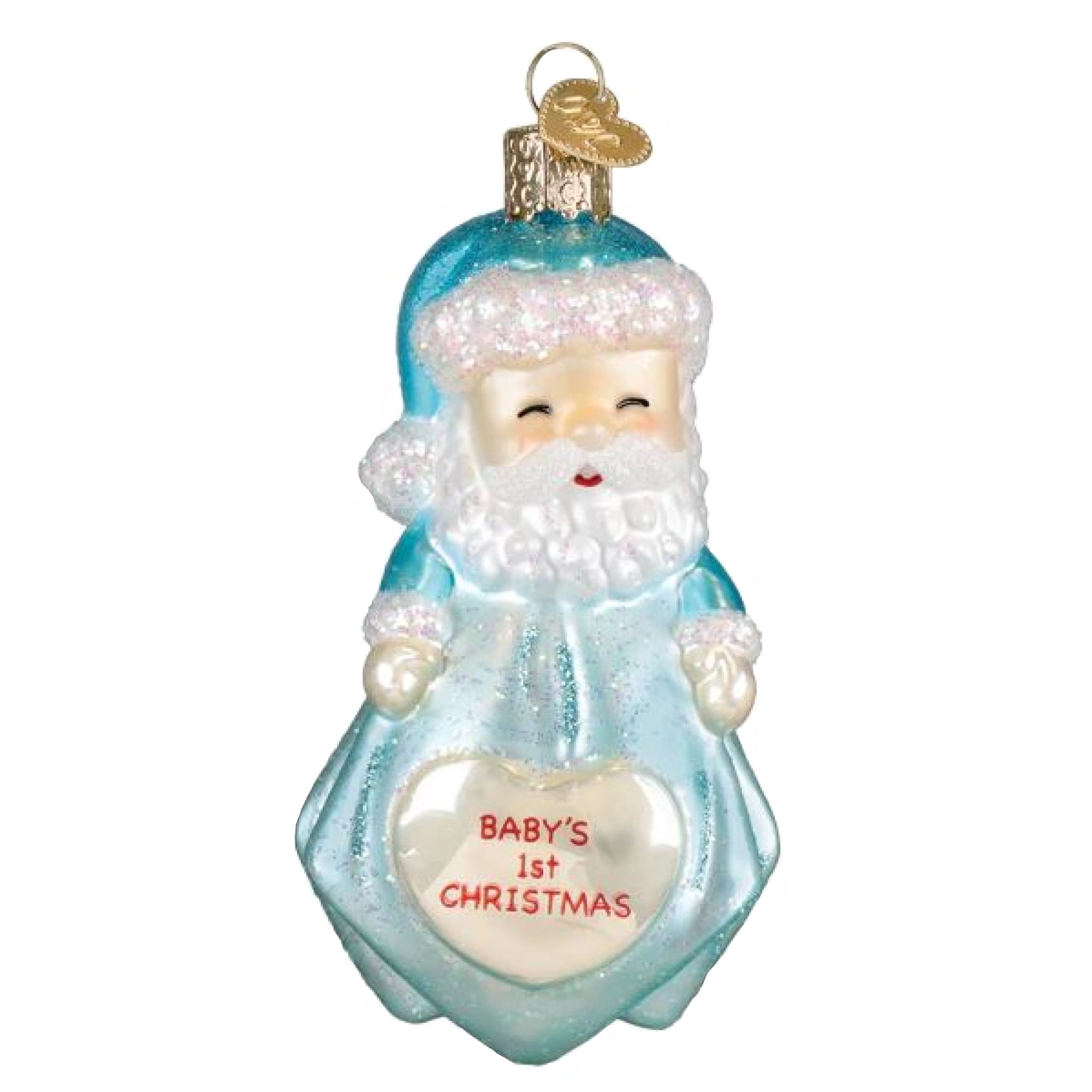 Old World Christmas Blown Glass Ornament for Christmas Tree, Baby Boy''''s 1st Santa Lovey