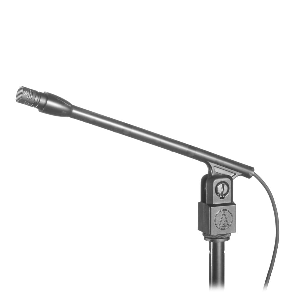 Liquid Audio Audio Technica U853R Cardioid Condenser Hanging Microphone, Black Bundle w/Pig Hog PHM10 8mm XLR Mic Cable Polishing Cloth