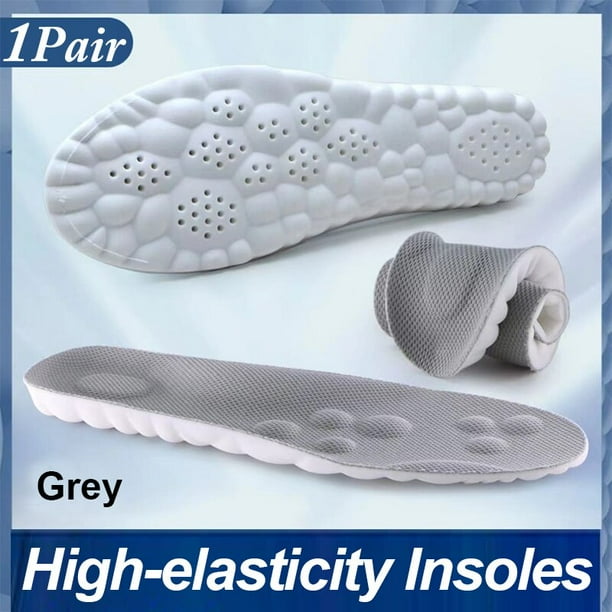 Plantillas deportivas con absorción de impacto 4D para hombre y mujer, almohadilla ortopédica suave y transpirable de alta elasticidad para zapatos de correr, plantilla de masaje de látex