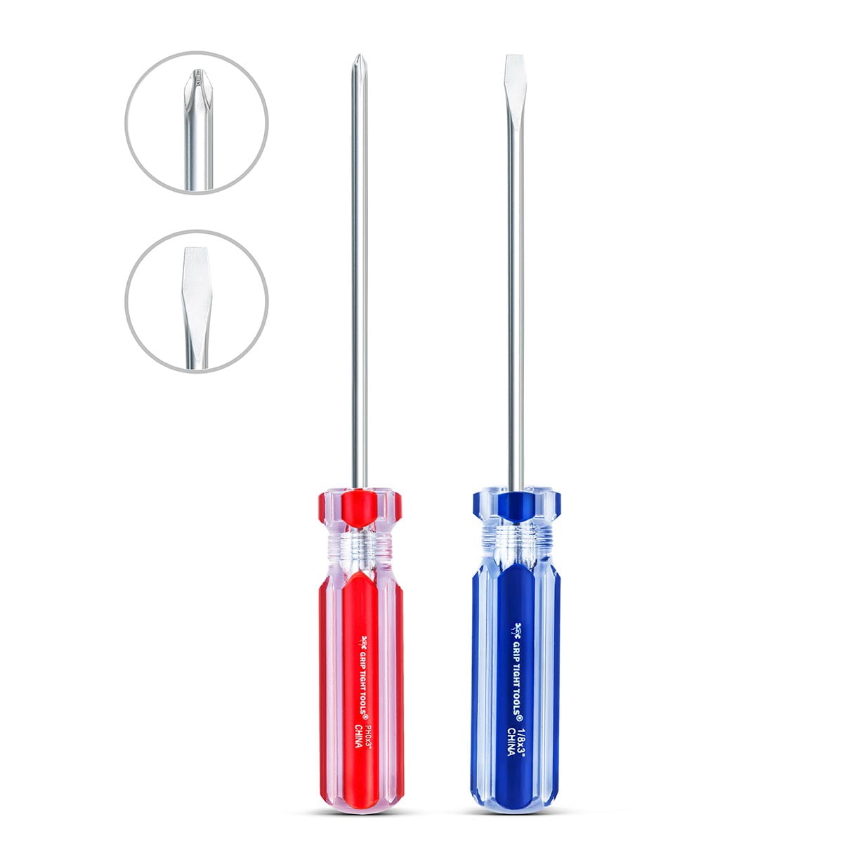 2 PC. 4" Screwdriver Set - Phillips #1 & 3/16" Slotted
