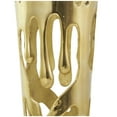 thumbnail image 5 of DecMode 20", 16"H Abstract Drip Gold Aluminum Metal Vase with Melting Designed Body, Set of 2, 5 of 12