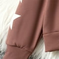 thumbnail image 4 of Sweat Suits for Girls Girls Fall Winter 2 Piece Outfit Hooded Long Sleeve Star Print Top and Pants Soft Casual Coordinated Playwear Fashion Attire Kids Sweatsuit Brown 2 Years-3 Years, 4 of 7