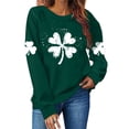 thumbnail image 4 of St Patricks Day Shirt Women Funny Irish Shamrock Shirt Crewneck Graphic Sweatshirts Long Sleeve Casual Pullover Green Holiday Tops, 4 of 4