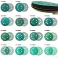 thumbnail image 4 of GLFSIL 5Inch 8Hole Sanding Discs Hook & Loop Wet Dry PET Film Green Sandpaper Polishing, 4 of 7