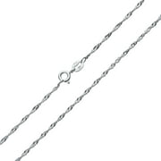 1.5MM Singapore Twist Rope Chain Necklace For Women Rose Gold Plated 925 Sterling Silver Made Italy 14 16 18 20 24 Inch