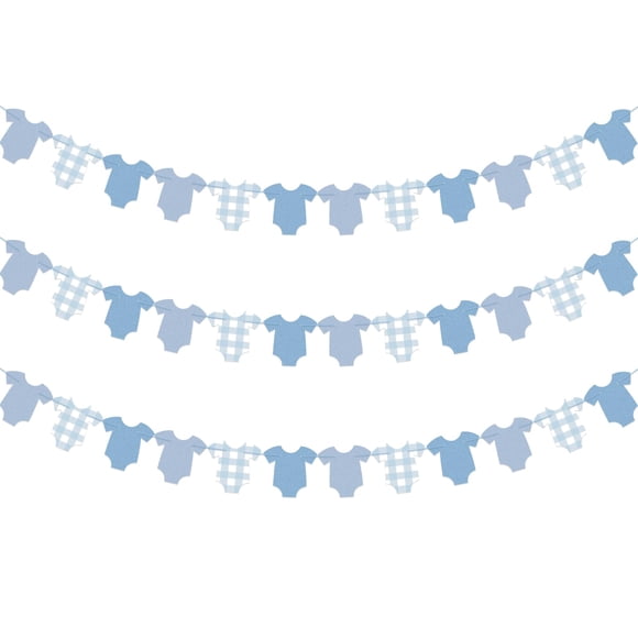 Banner KINGZONE de decoración para baby shower con body azul
