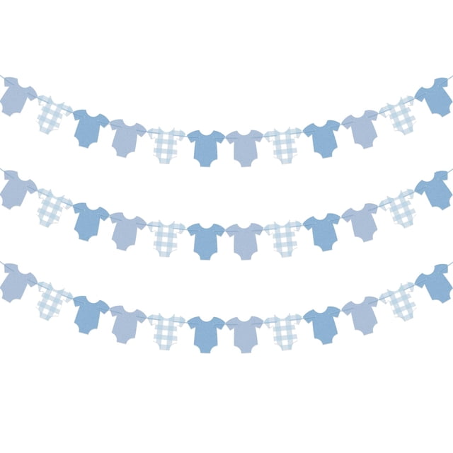 Banner KINGZONE de decoración para baby shower con body azul