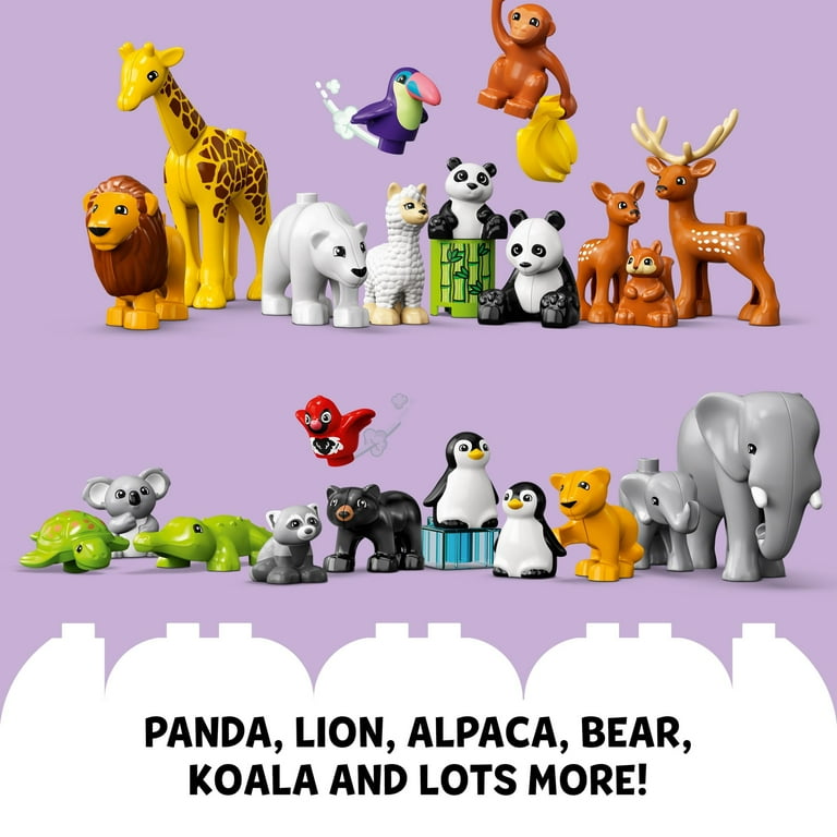 LEGO DUPLO Wild Animals of The World Toy 10975, with 22 Animal