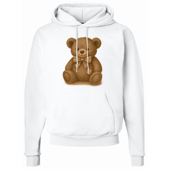 Inktastic Vintage Teddy Bear with Patch Adult Hoodie Sweatshirt