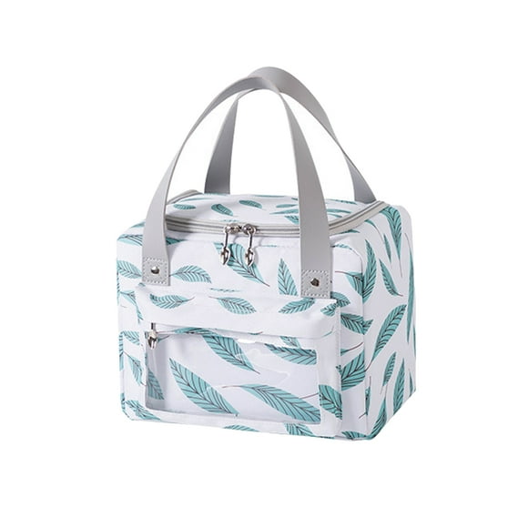 Bolsa de almuerzo portátil de mano de gran capacidad Nikou gruesa que mantiene el calor con película de aluminio para picnic hojas blancas