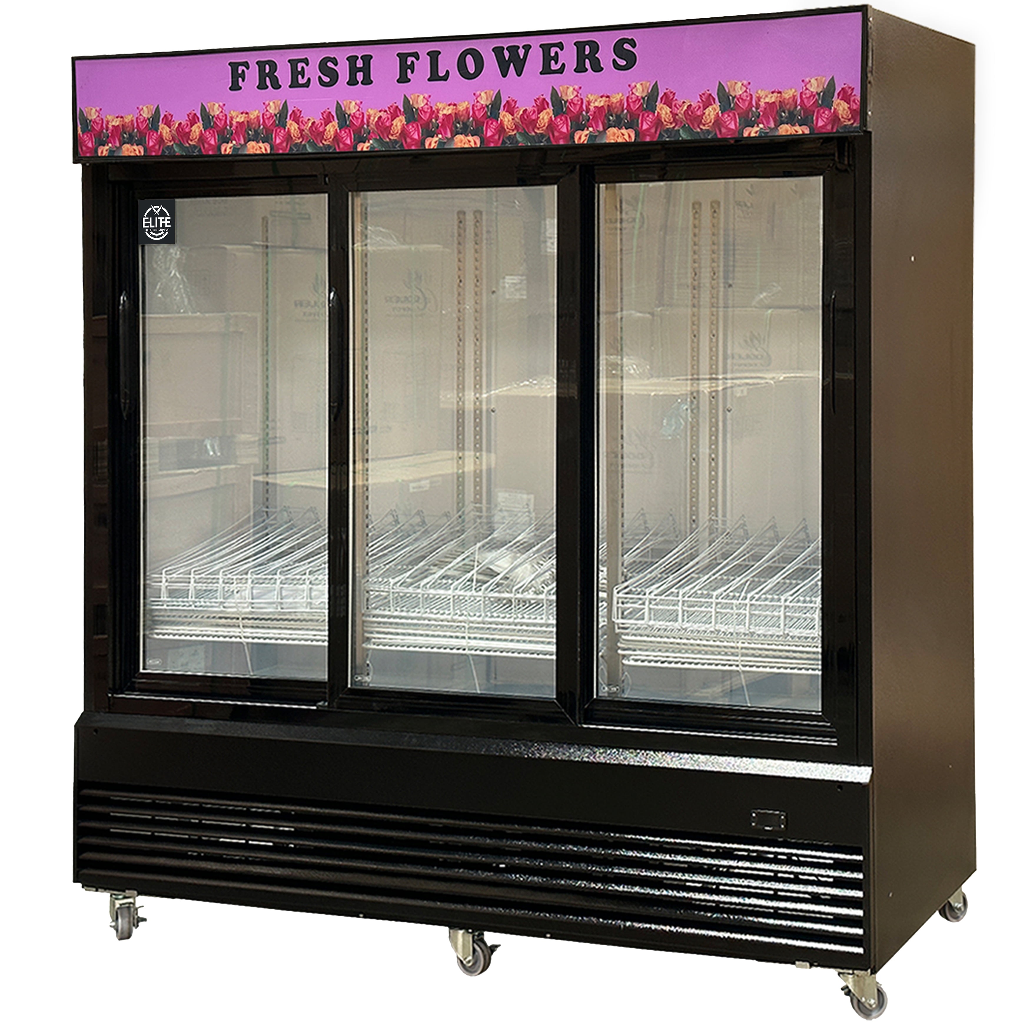 78 in. Glass Door Commercial Refrigerator 59 Cu.Ft. Flowers Cooler Floral Refrigerator, NSF Certified