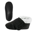 thumbnail image 1 of Silverts Men & Women Soft Fleece Booties Extra Wide Slippers, XL, Black, 1 of 2