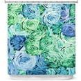 thumbnail image 1 of Shower Curtains 70" x 73" from DiaNoche Designs by Susie Kunzelman - Roses Pastel Blue Green, 1 of 1