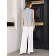 thumbnail image 5 of DARING DIVA Women's Sleeveless Floral Button Down Casual Shirts S Light Blue, 5 of 7