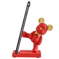 thumbnail image 1 of Soporte Para Teléfono De Oso Soportes de teléfono con adorno de oso de resina Kawaii Kicking Bear Soporte de escritorio para teléfono (rojo) Likrtyny Libre de BPA, 1 of 8