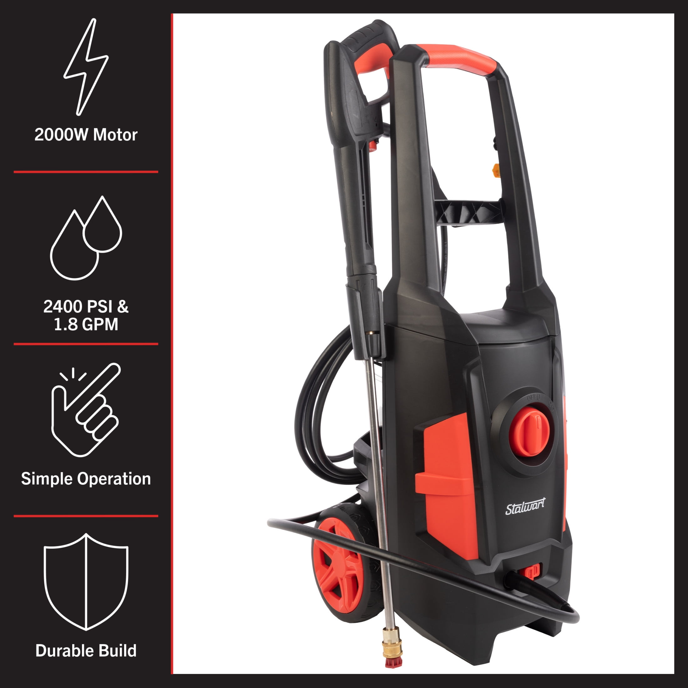 Stalwart Max 2400 PSI 1.8 GPM Pressure Washer with 5 Quick-Connect Nozzles