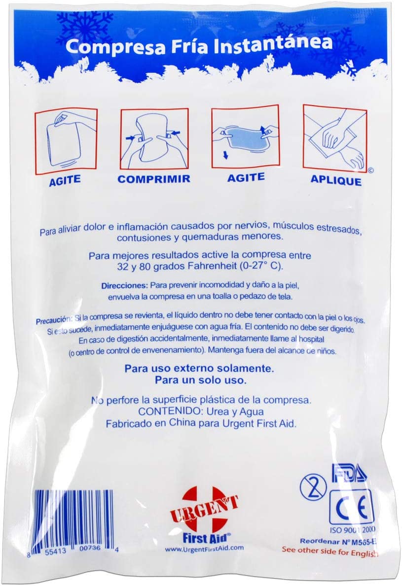 Case of 50 Large Instant Cold Packs, 6" x 9" - Disposable Cold Compresses - No pre-chilling required for quick, effective first aid treatment & relief of aches, pains, bumps & bruises