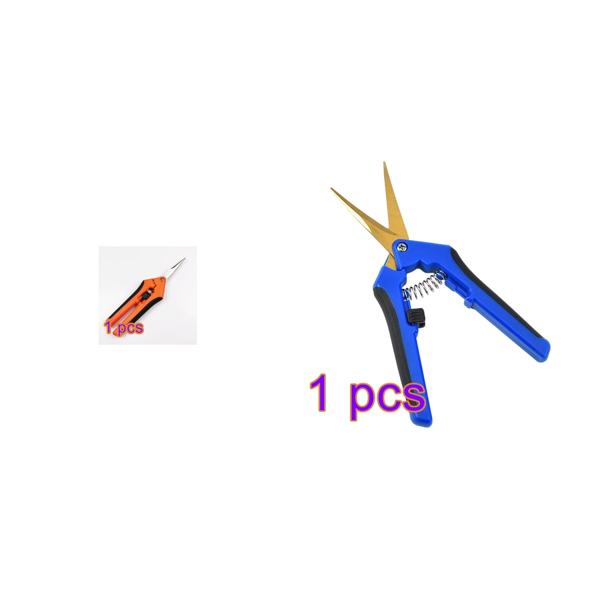 Stainless steel garden pruning shears gold-plated titanium Non-slip Gardening Safety Lock Pruner spring safety lock pruning shears