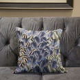 thumbnail image 5 of Amrita Sen Tulip Bouquet Throw Pillow with Removable Cover in Blue Silver Gold 18x18, 5 of 5