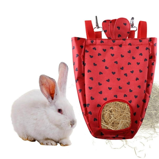 Rabbit Hay Feeder Feeding Bag Hanging Pouch Waterproof Guinea Pigs Food