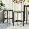 thumbnail image 3 of CoSoTower Outdoor Industrial Acacia Wood Bar Stools, Set of 2, Gray Finish, Black, 3 of 9