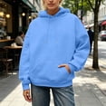 thumbnail image 4 of Hoodie for Women Drawstring Pullover Rhinestone Angel Wings Back Print Solid Casual Long Sleeve Hooded Sweatshirt for Daily Fall Winter Wear, 4 of 6