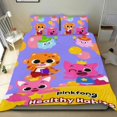 thumbnail image 1 of PINKFONG Conjunto de sábanas temático, trío de piezas, cómodo y amigable con la piel, diseño único, regalo de decoración para el hogar para familiares, amigos y fans,173X218cm, 1 of 6