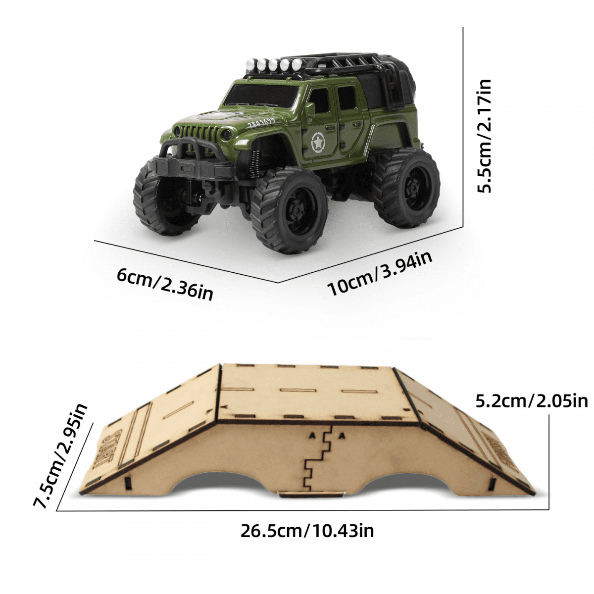 Alloy Remote Control Truck for Kids, 1:64 Mini RC Car with Wooden Bridge for Boys Girls Off-Road Vehicle Racing & Birthday Gifts(Grey)